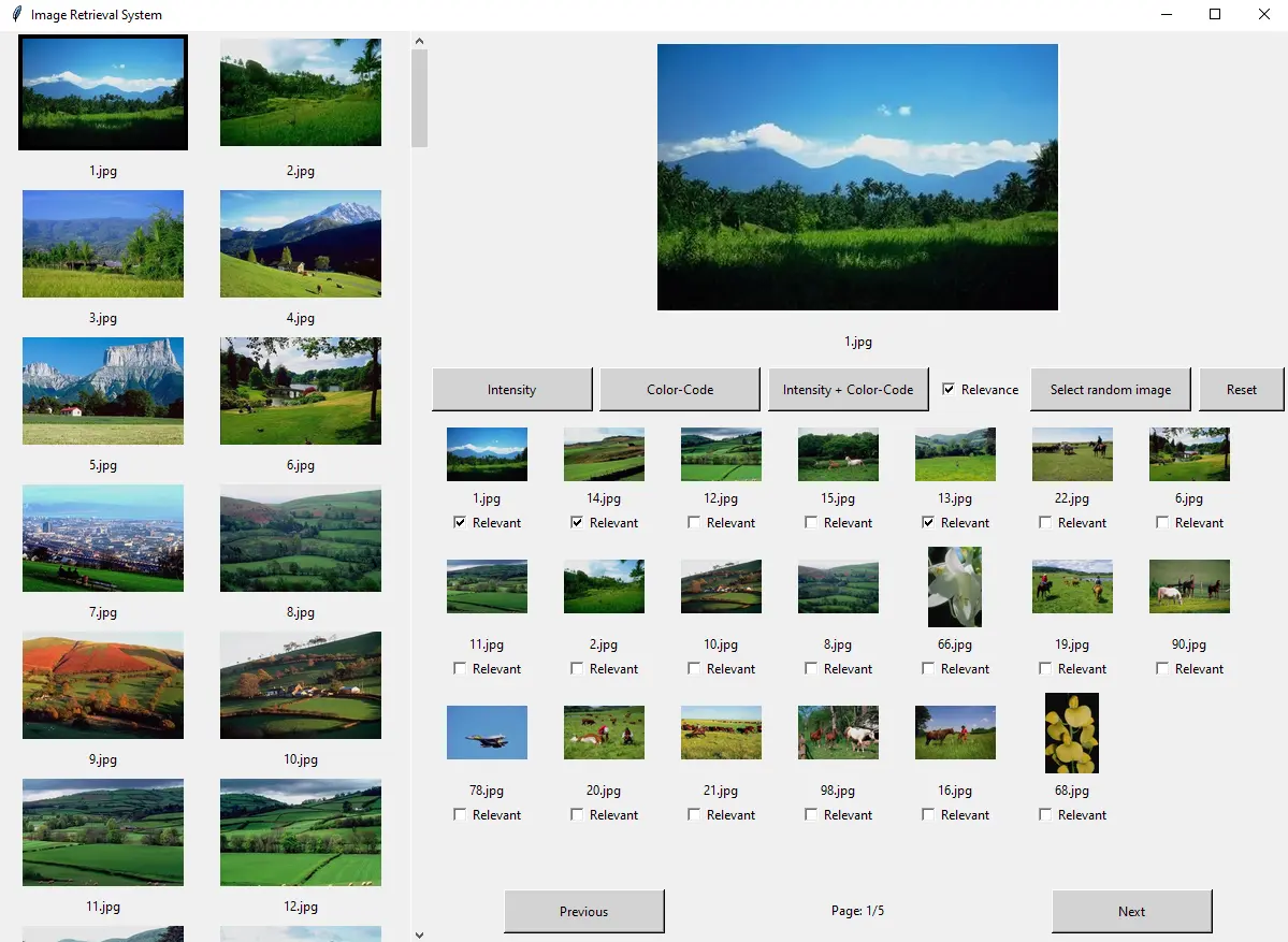 Content-Based Image Retreival System